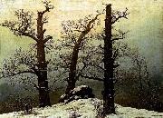 Caspar David Friedrich Dolmen in the Snow painting